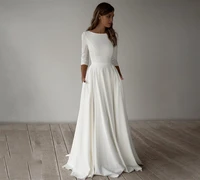 simple wedding dresses satin high round neck illusion full sleeves nagao %d1%81%d0%b2%d0%b0%d0%b4%d0%b5%d0%b1%d0%bd%d0%be%d0%b5 %d0%bf%d0%bb%d0%b0%d1%82%d1%8c%d0%b5 2022 stylish fashion vestido de novia