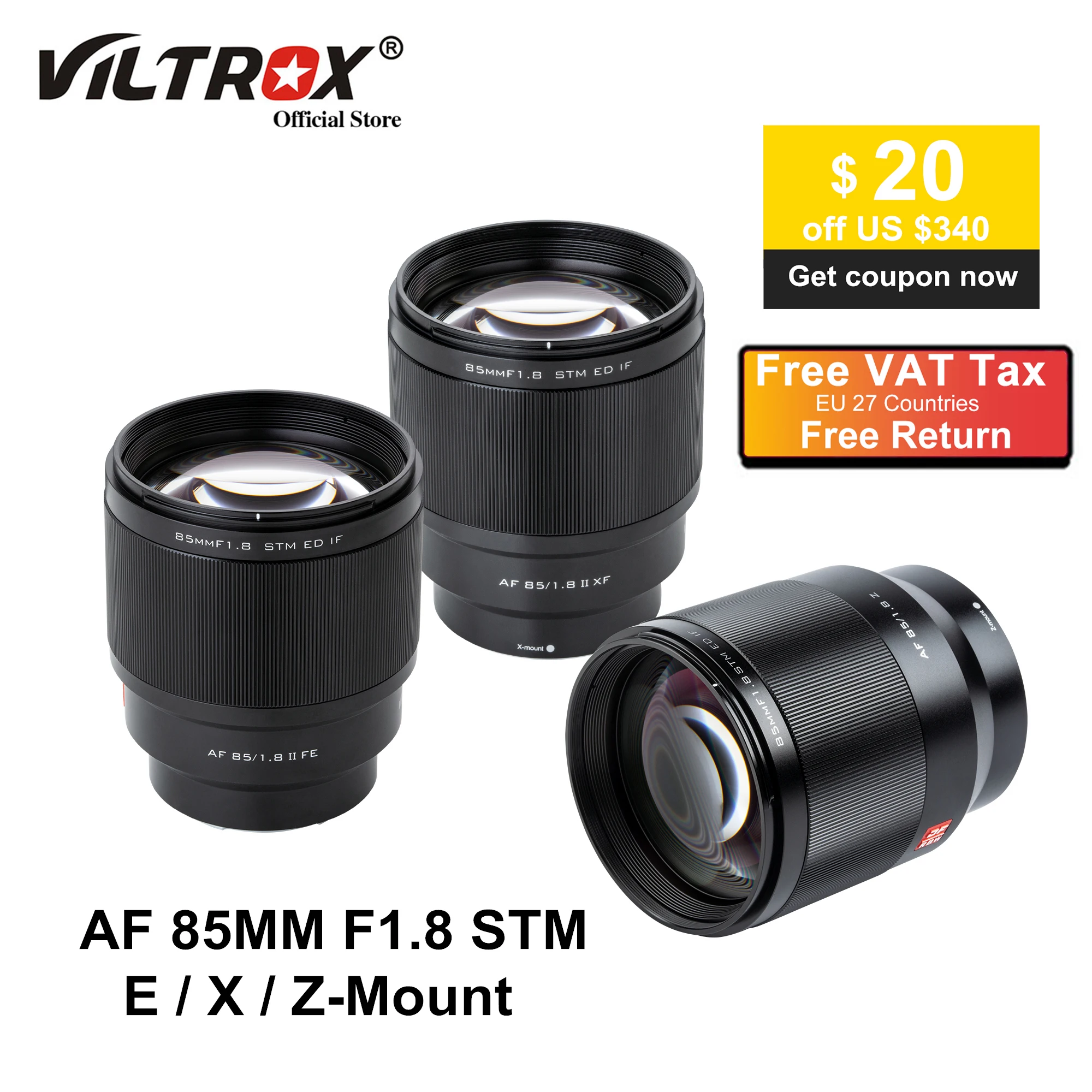 

Viltrox 85 мм F1.8 II STM Автофокус Портретные линзы для Nikon Z Mount Fuji Fujifilm X Mount Sony E Mount объектив камеры