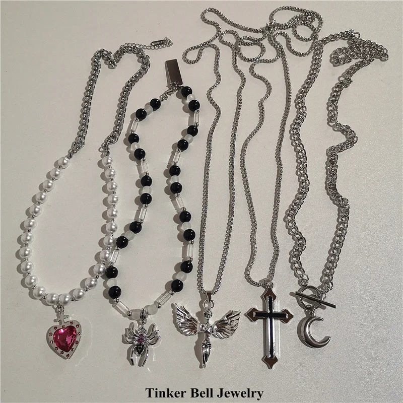 Винтажное ожерелье с жемчужной подвеской в виде бабочки паука для мужчин и