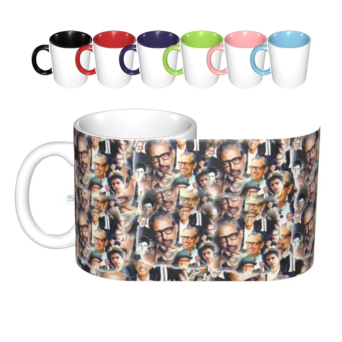 

Jeff Goldblum Collage Ceramic Mugs Coffee Cups Milk Tea Mug Jeff Goldblum Fanart Fan Art Creative Trending Vintage Gift Bottle