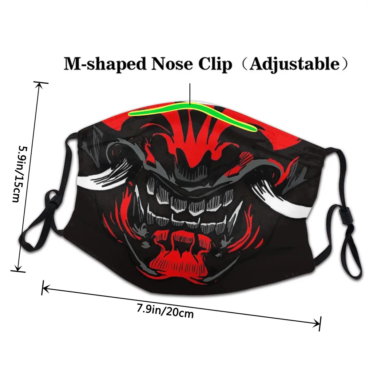 Японская фольклорная маска с изображением демона Дарта красная и черная для лица