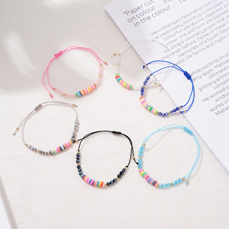 

Colorful Crystal Measly String Bracelets Charms Boho Beads Bracelets Gift For Friends Women Female Wedding Jewelry Ornaments