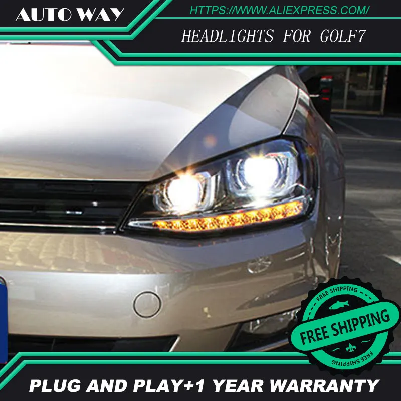 Светодиодный чехол для фар VW Golf 7 Golf7 MK7 2014 2017|car styling led|bi-xenon lensled hid |