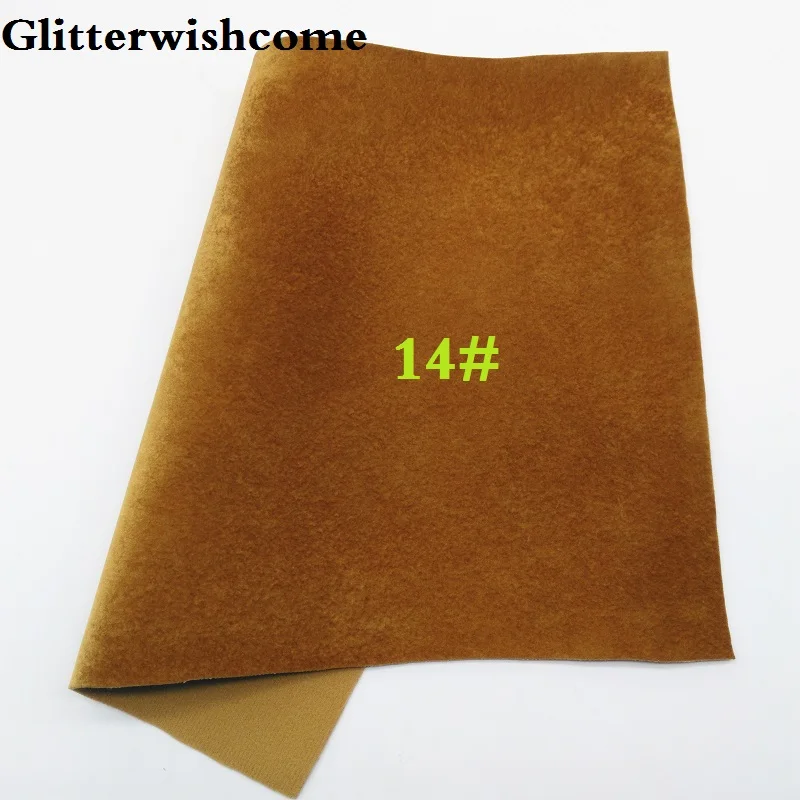 14 Glitterwishcome 21X29 см A4 размер винил для бантов искусственная кожа Бархат Кожа Fabirc искусственная кожа листы для бантов, GM118A - Цвет: 14