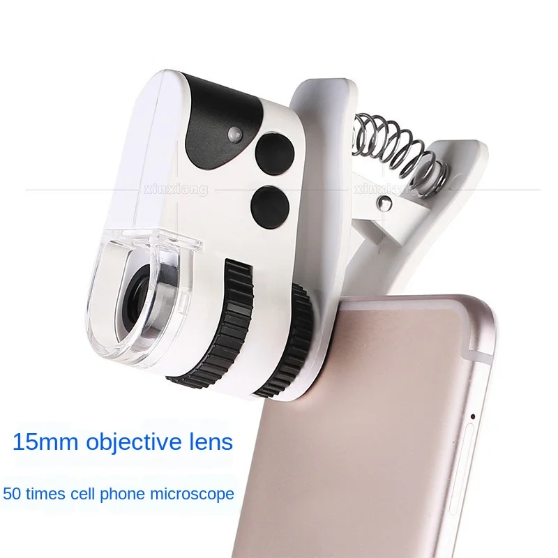 

Новый USB Перезаряжаемый 50 раз светодиодный зажим Мобильный телефон с лампой Портативный микроскоп идентификация увеличительное стекло