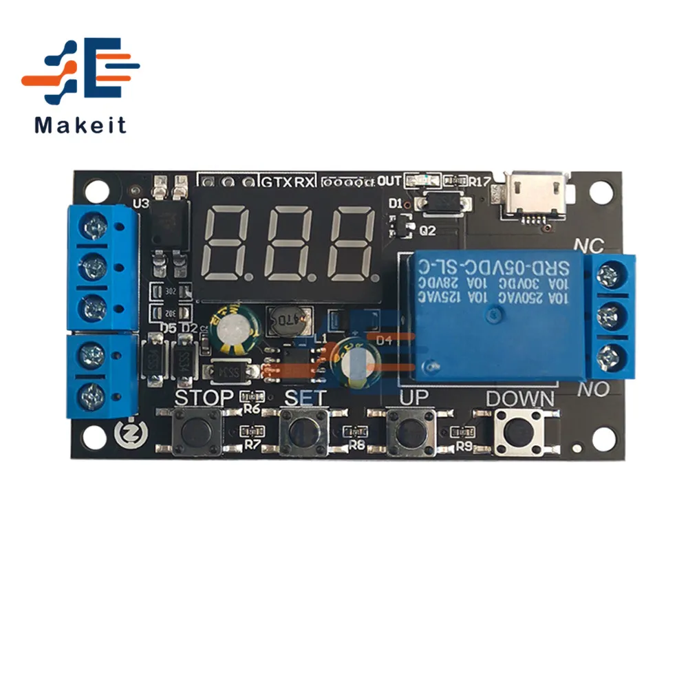 Постоянный ток 5-30V Модуль реле задержки таймера Управление цикл запуска времени