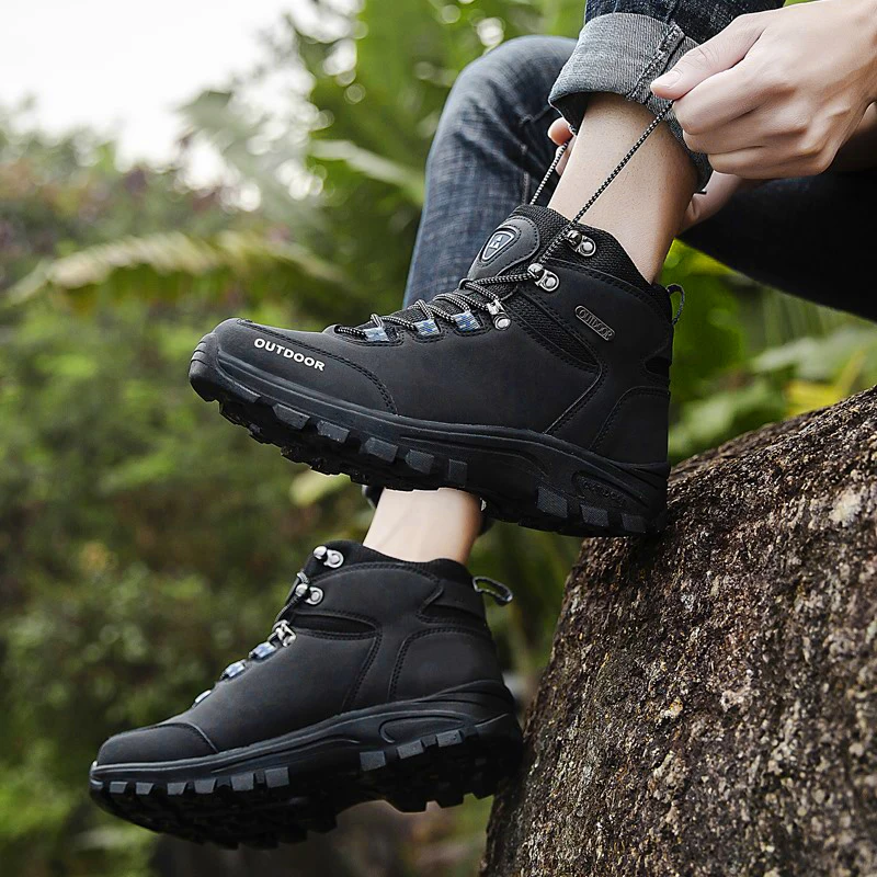 

Men Hiking Shoes 39-46 Big Size winter shoes Outdoor Work shoes Lace up Breathable Security shoes Warm winter men's boots *6027-
