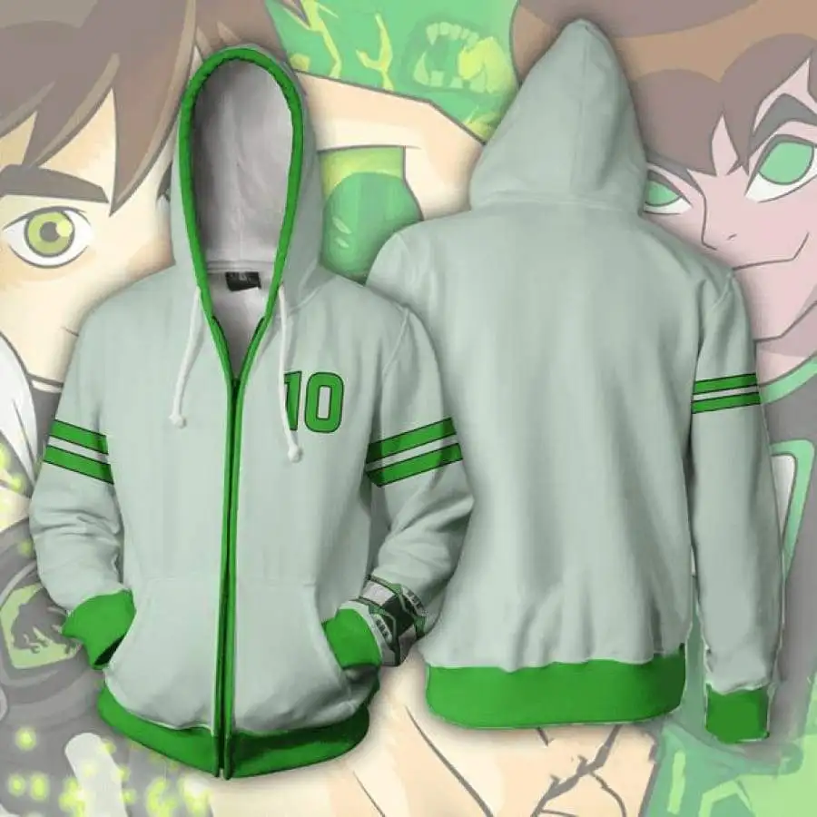 BEN 10 Аниме толстовки Толстовка Губка Боб Косплей Костюм Губка Боб куртка Хэллоуин для мужчин и женщин Топ - Color: BEN 10