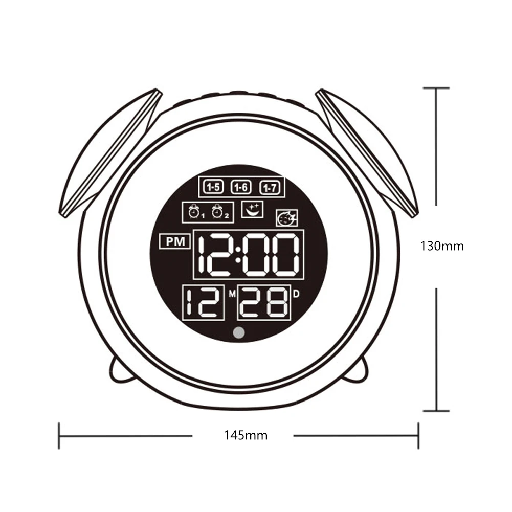 

Electronic Touch Control Lamp Clock USB Electronic Table Alarm Clock Wake Up LED Night Light Digital Alarm Clock