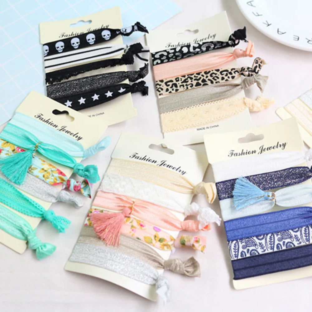 6 шт./лот простая резинка для волос Набор резинок женщин и девочек детские