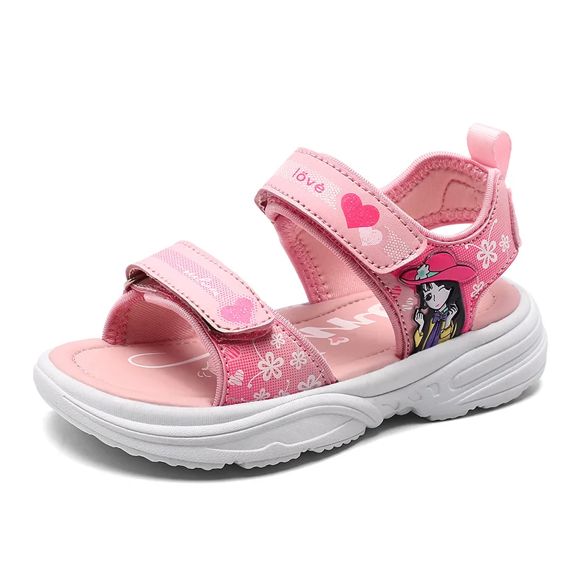 

SKHEK Summer Kids Sandals Breathable Girls Sandals Soft Comfortable Children's Shoes Outdoor Beach Kids Lightweight Sandal