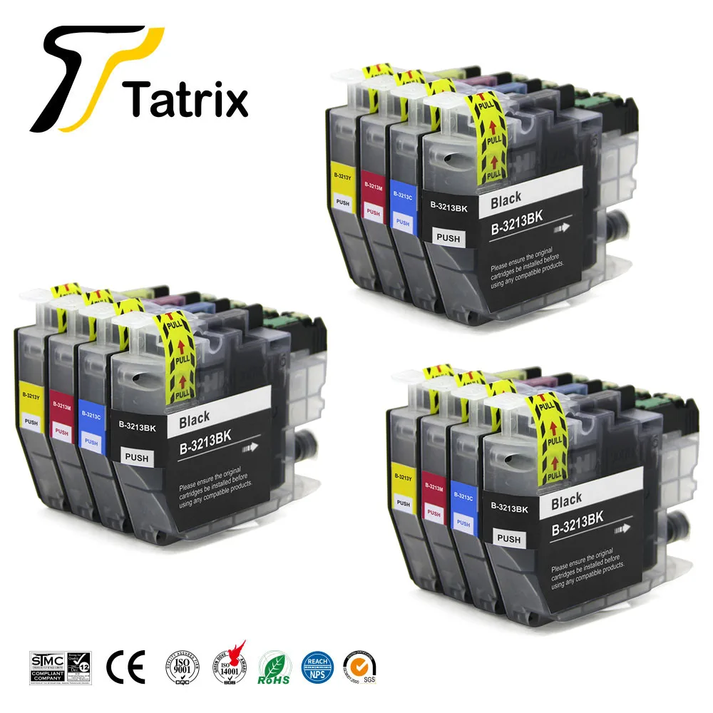 Совместимый чернильный картридж Tatrix для Brother 3213XL LC3213 подходит DCP J572DW/DCP J772DW/DCP
