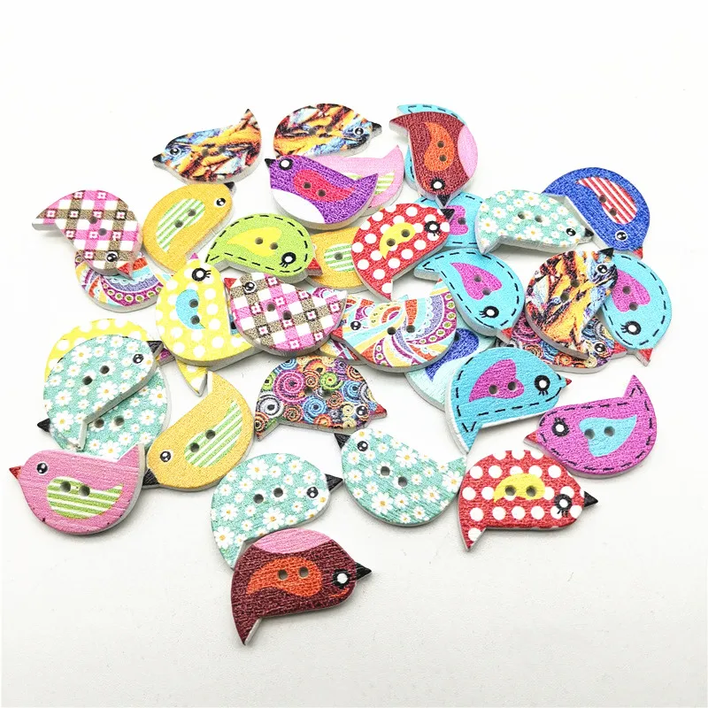 50 шт. деревянные пуговицы в виде птиц 22 х16 мм | Дом и сад