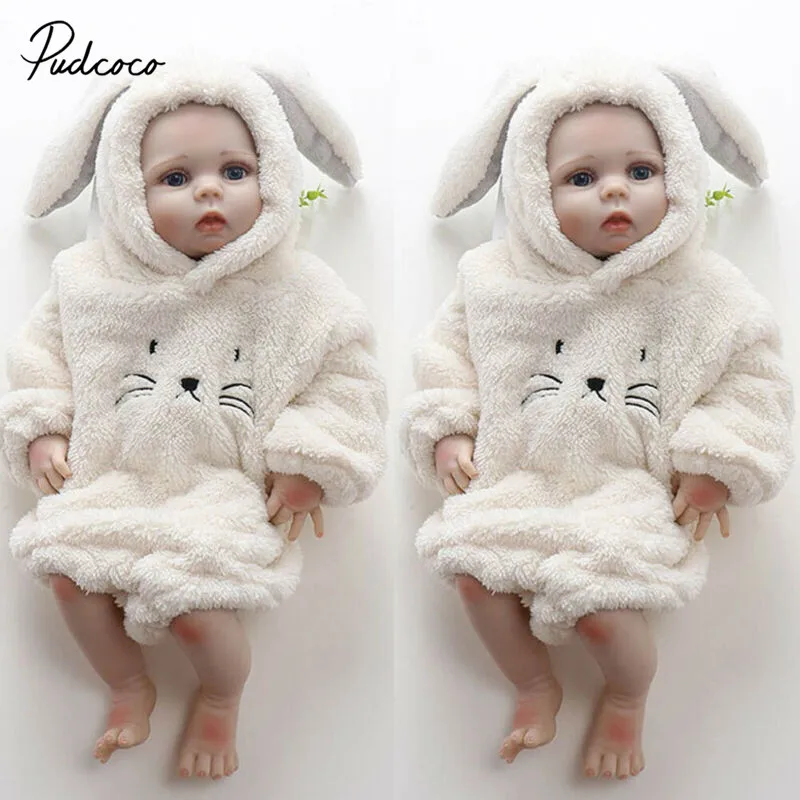 Pudcoco милый кот 3D ухо комбинезон с капюшоном для новорожденных маленьких