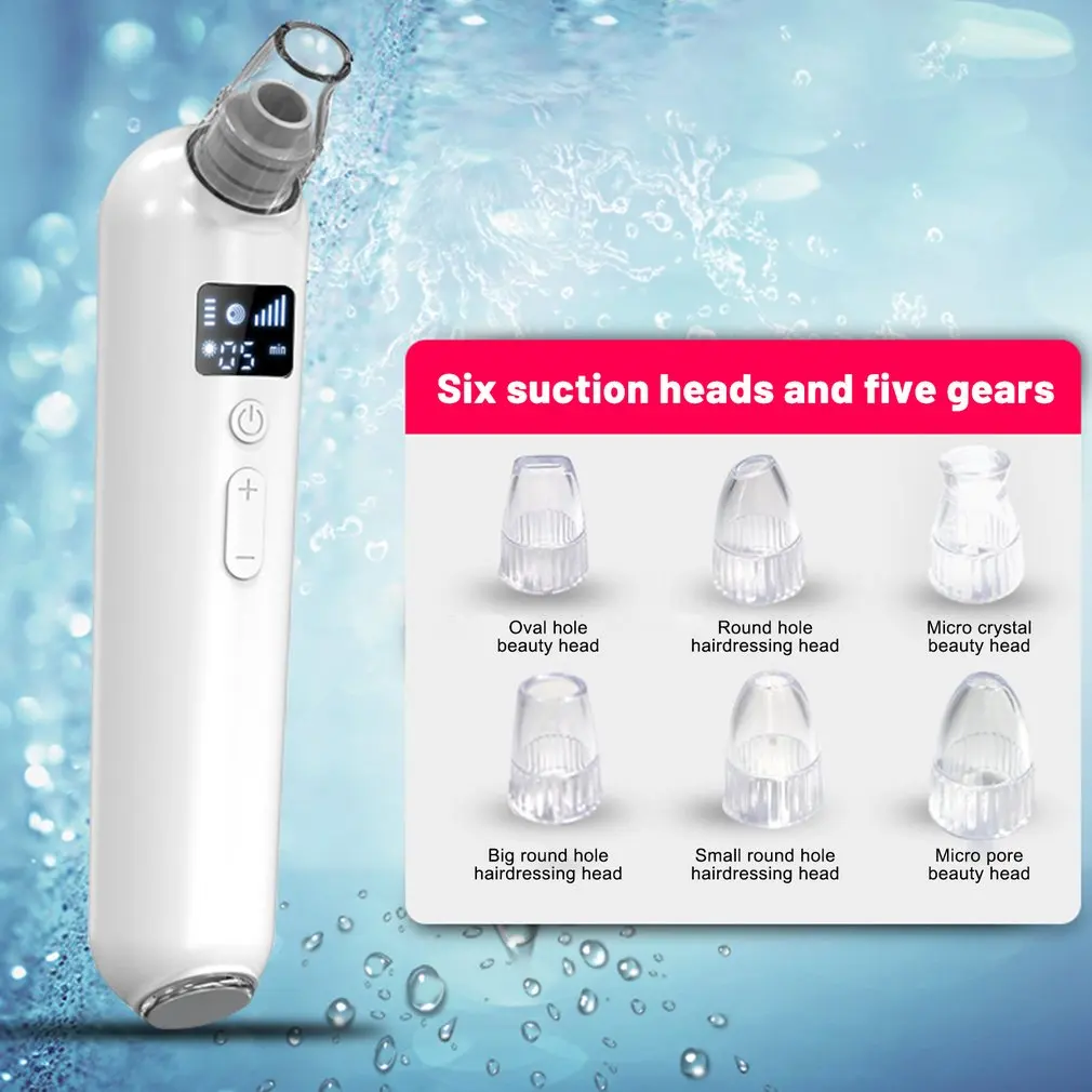 

Vacuum Facial Pore Cleaner Electric Comedone Extractor Kit USB Rechargeable Blackhead Suction Tool With LED Display