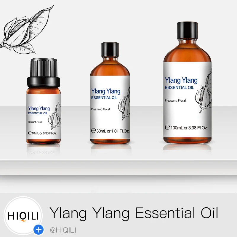 

Эфирное масло HIQILI Ylang, 100% натуральное чистое Терапевтическое масло для улучшения здоровья волос и кожи, облегчения беспокойства