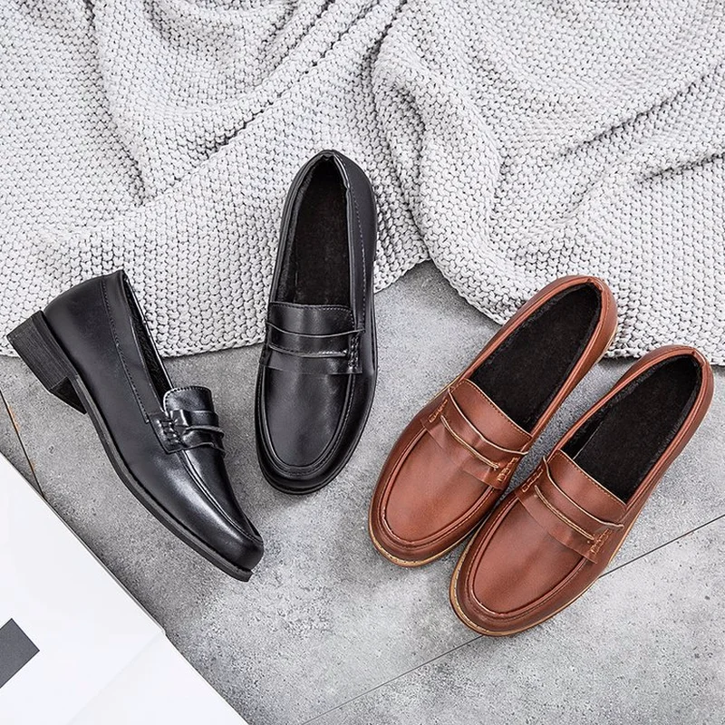 Удобные женские лоферы теплая плюшевая женская повседневная обувь распродажа