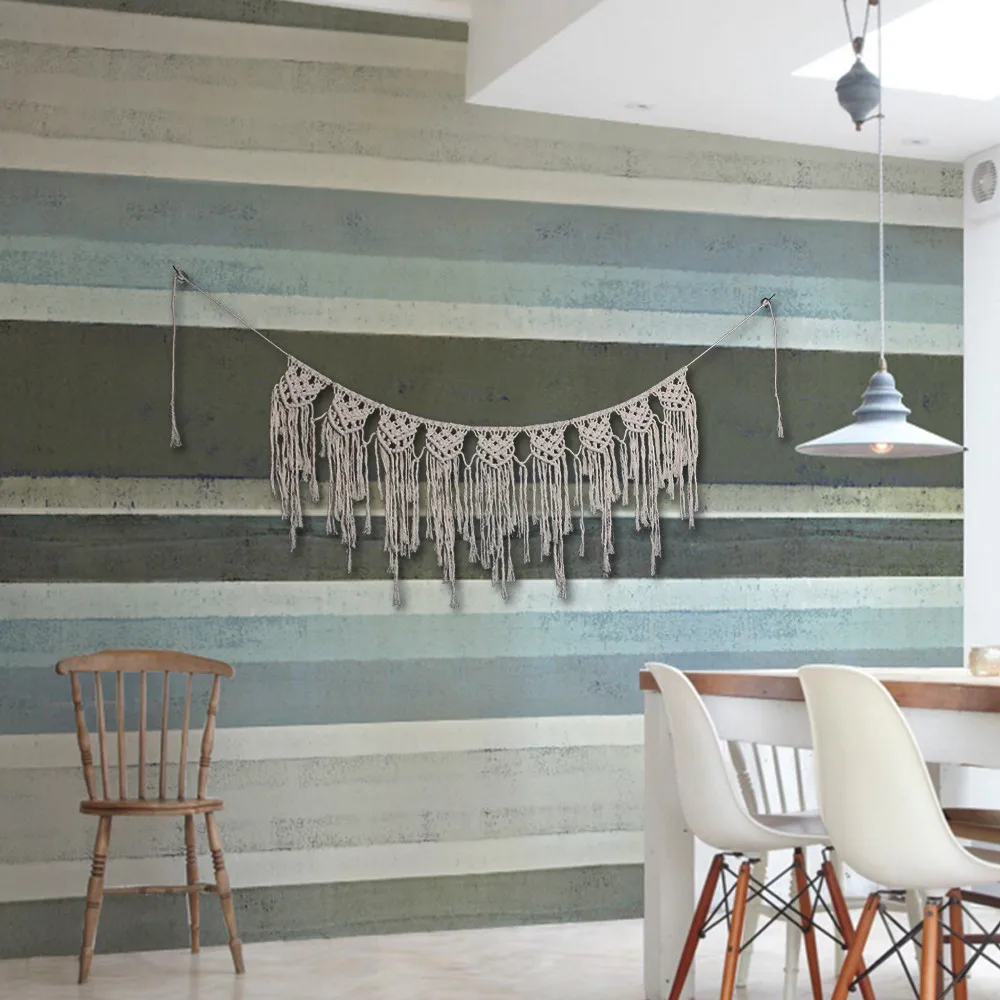 Новый богемный макраме ручной вязки хлопковый гобелен настенный баннер из ткани