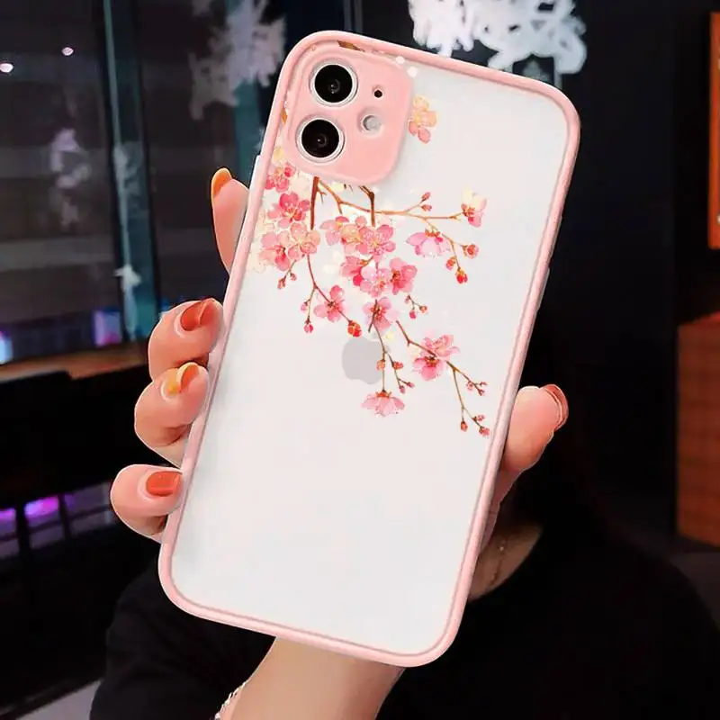 

Cherry blossoms Phone Cases matte transparent For iphone 7 8 11 12 plus mini x xs xr pro max cover