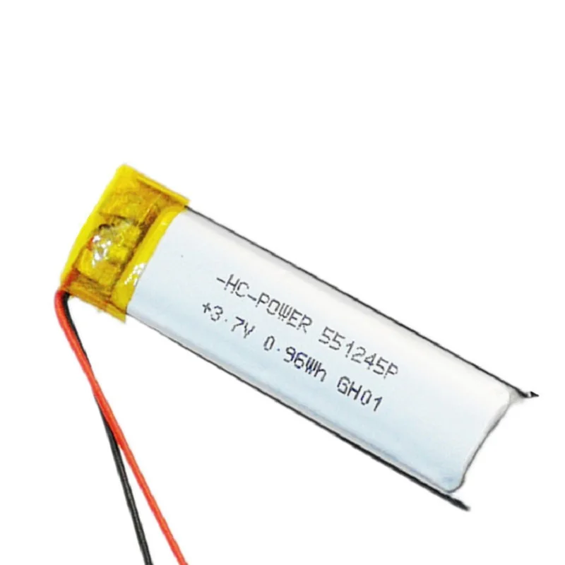 

3.7V 230mAh 551245 Polymer Li-ion battery for GPS RECORD MP3