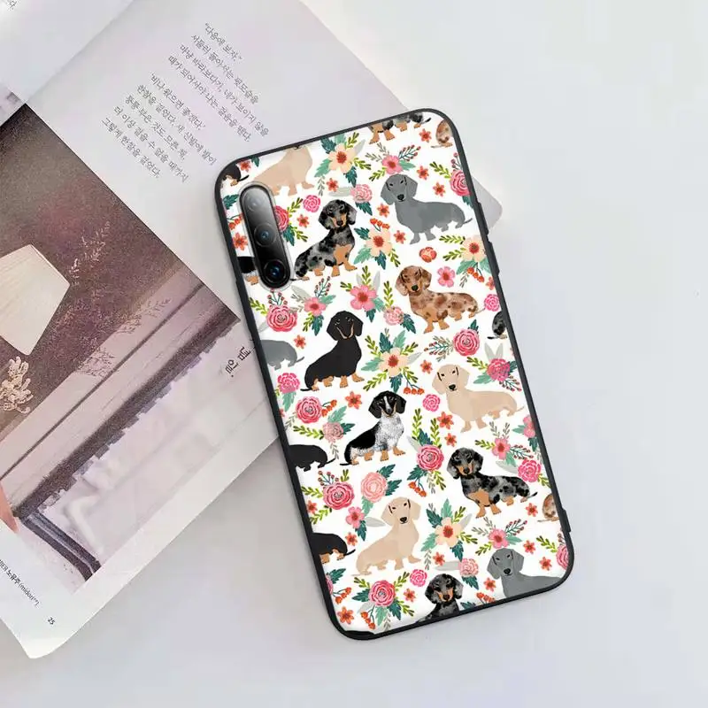 

Cute Dachshund Dog Black Matte Phone Cover For Redmi Note 6 8 9 Pro Max 9s 8t 7 5A 5 4 4x Case