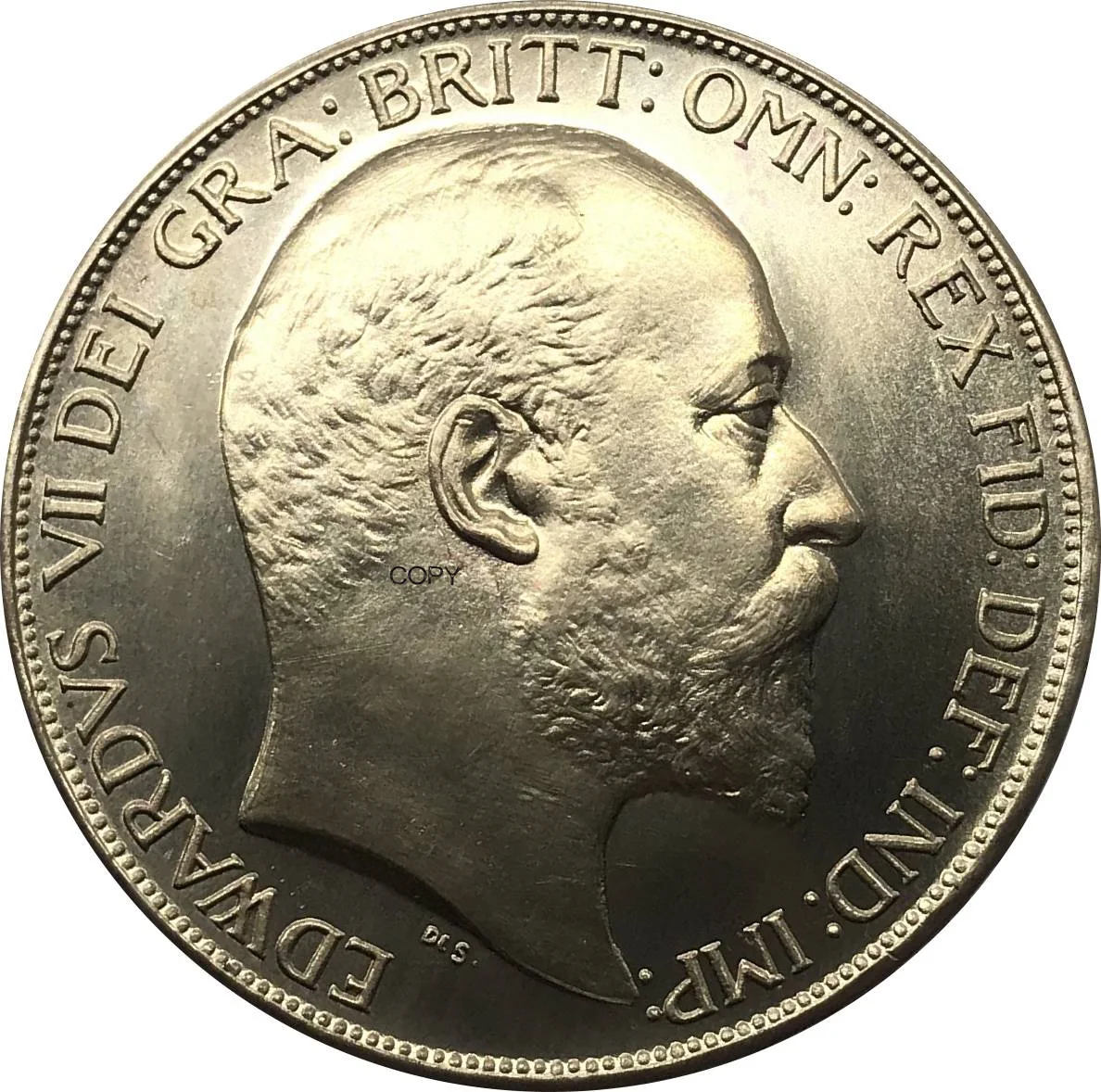 

UK United Kingdom 1902 5 Pounds - Edward VII Brass Copper Gold Coin Souvenir Gift Collectible Metal Copy Coins