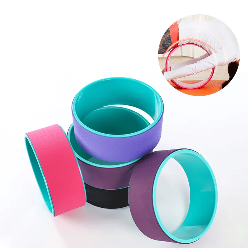 Йога круг ТПЭ Массаж Ролик Колесо назад тренировочный инструмент для похудения