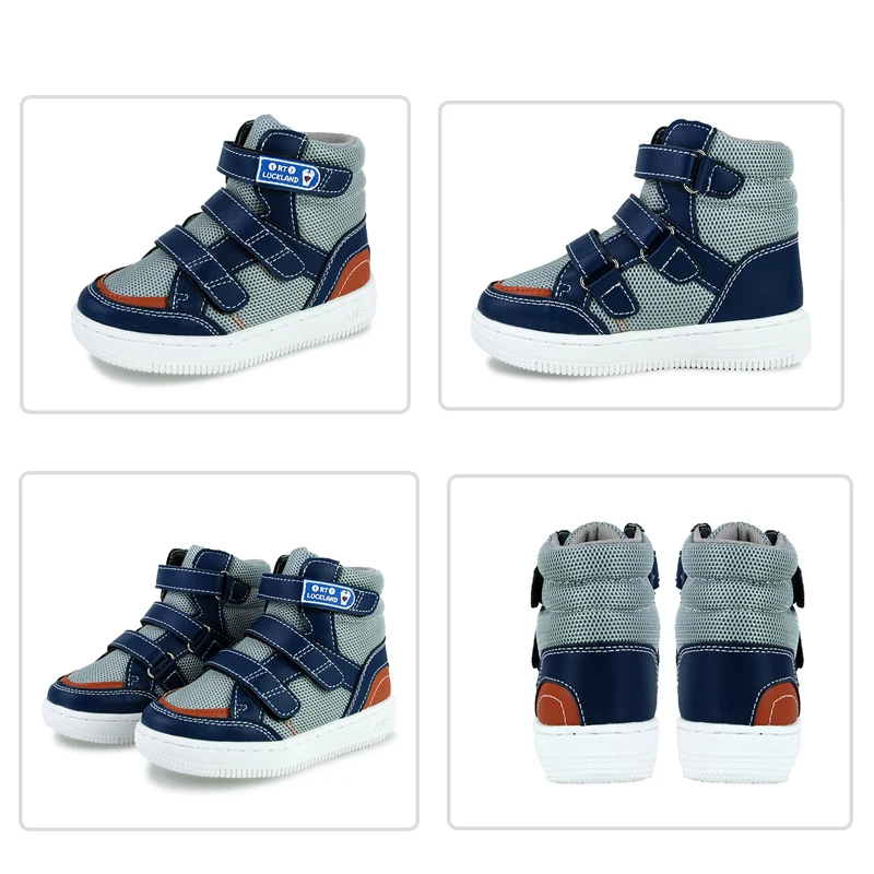 Ortoluckland-Zapatillas deportivas para ni&ntilde;o, calzado de deporte para correr, botines de malla de ocio, puntera de cuero-2