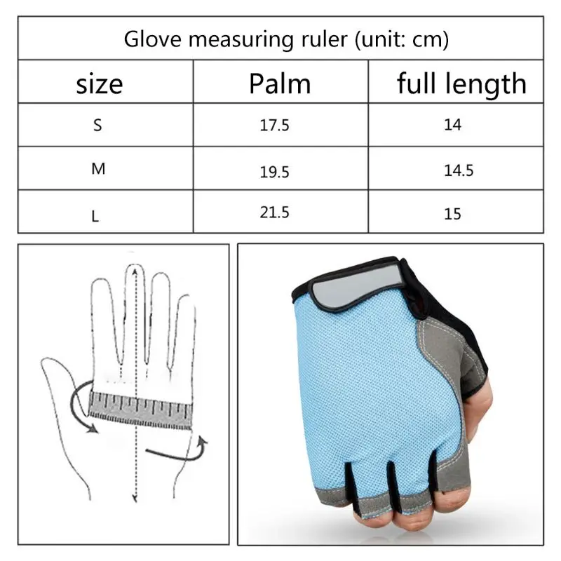 A5KC Silicone MTB Road Riding Gloves Anti-slip Anti-sweat Half Finger Camping Hiking Gym Fitness Sports Bike | Спорт и развлечения