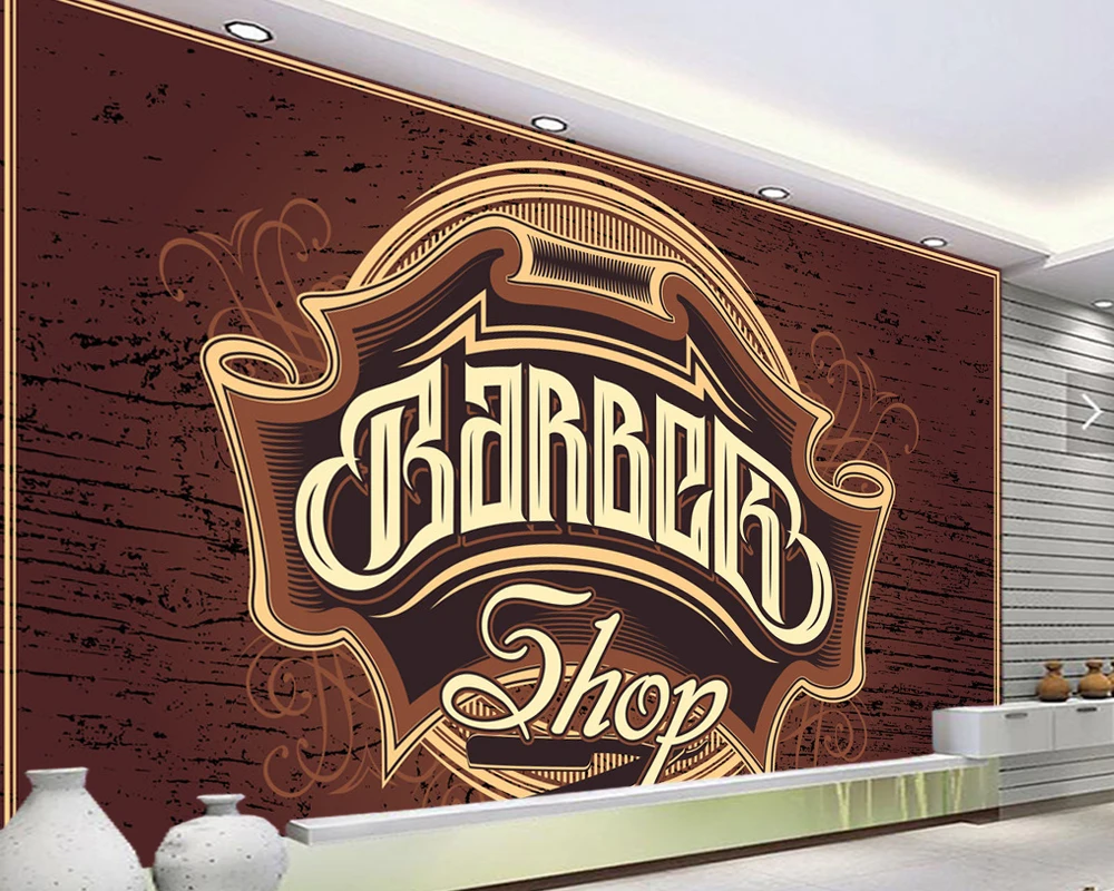 3d Роспись с жемчужным логотипом парикмахерской для гостиной дивана телевизора