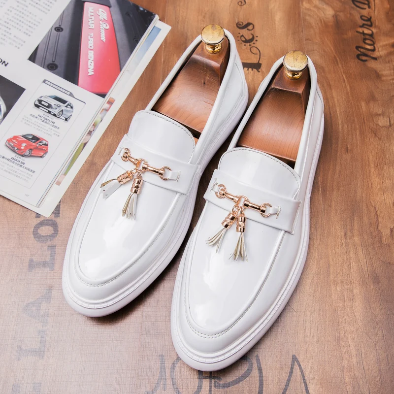 

Handmade Party Slippers Formal Shoes Fashion New 2021 Men's Men Wear-resistant Oxford Personality Gentleman Tassel Trend