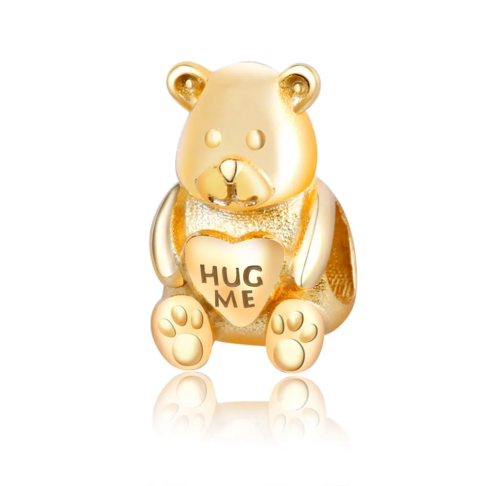 Новая летняя коллекция 2018 Стерлинговое Серебро 925 пробы бусины Love Hug ME Bear подвески
