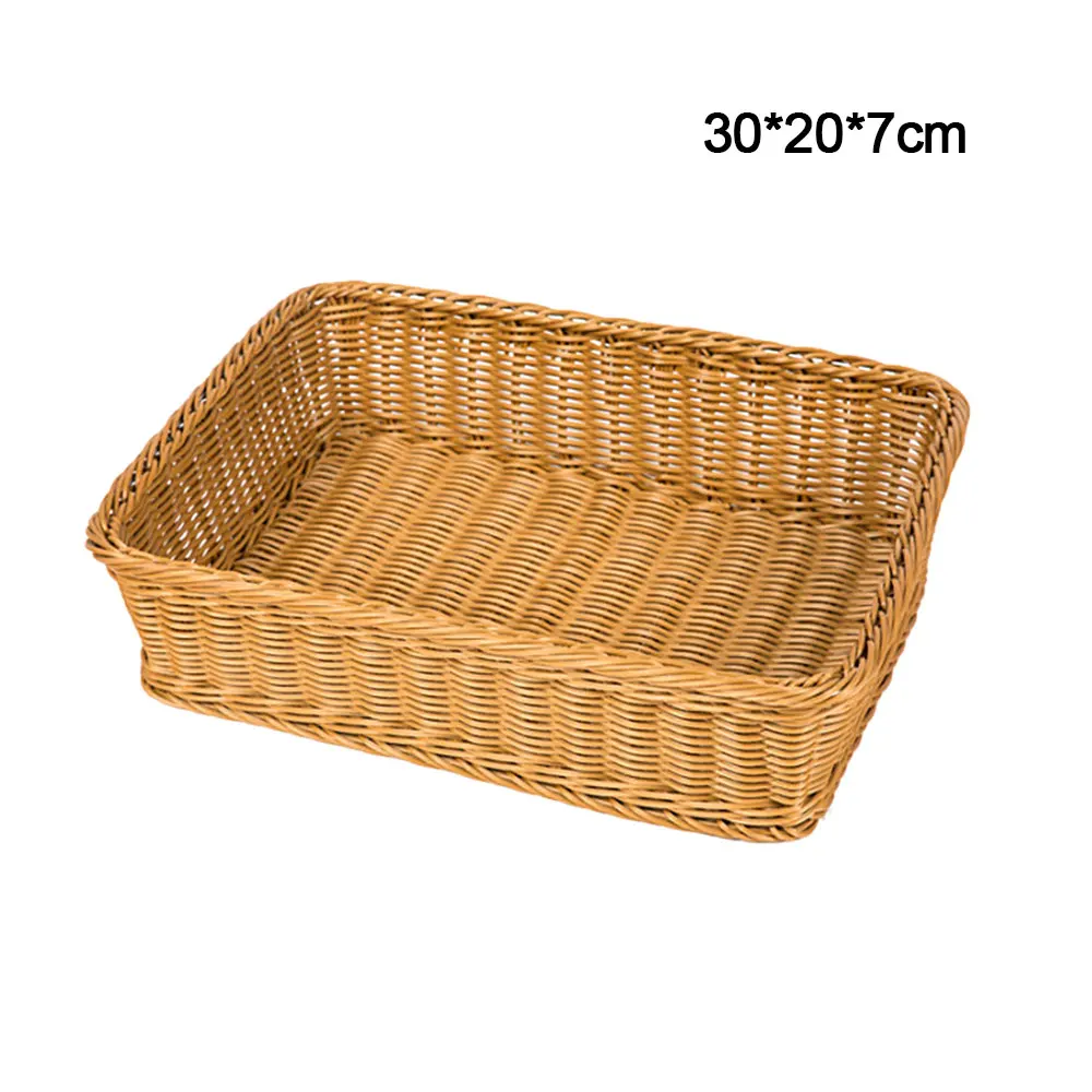 Плетеная корзина для хлеба ручной работы закусок из ротанга прямоугольная