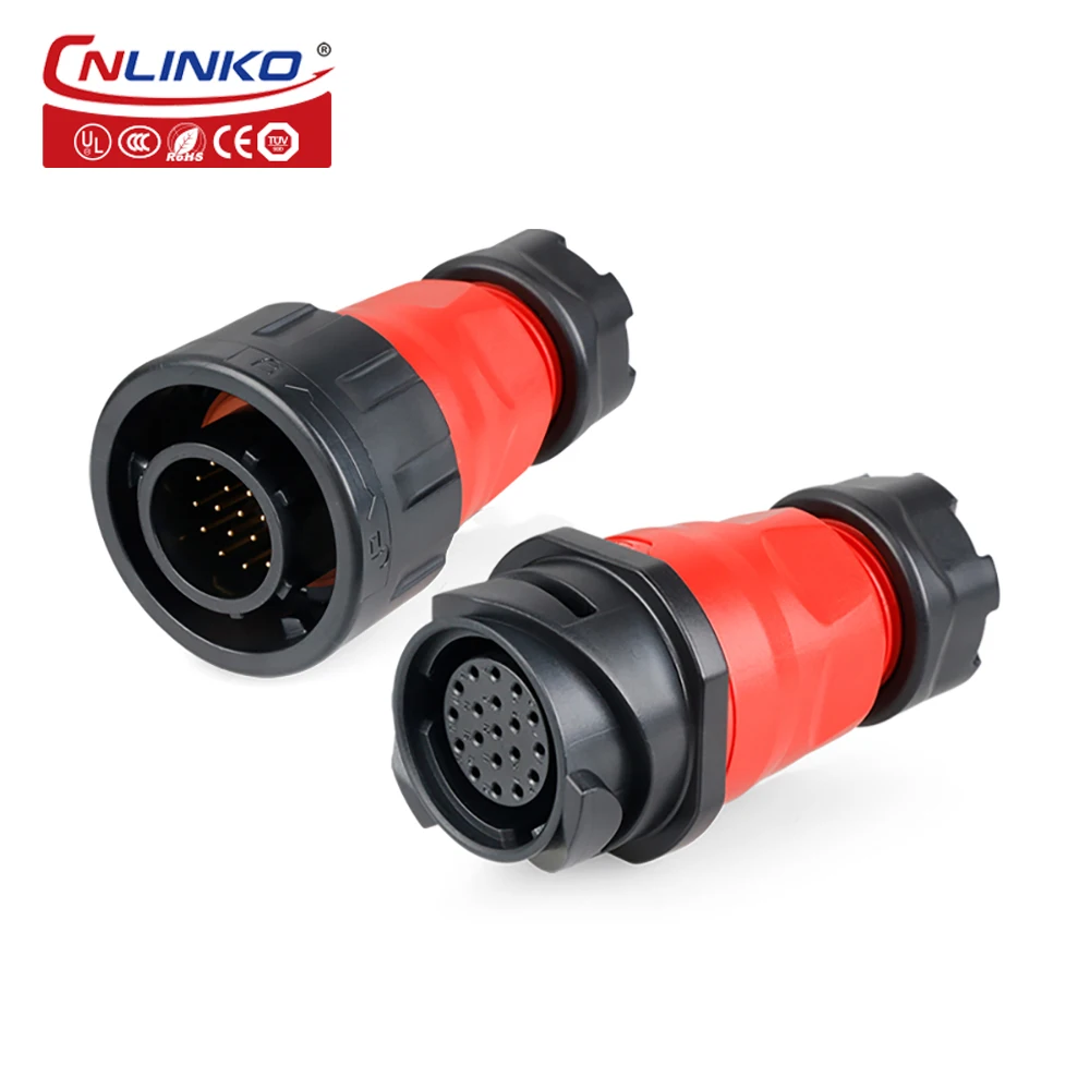 

Cnlinko IP68 19 Pin Aviation Signal Connector M24 Waterproof Male and Female Plug & Socket for Outdoor Electrical Device