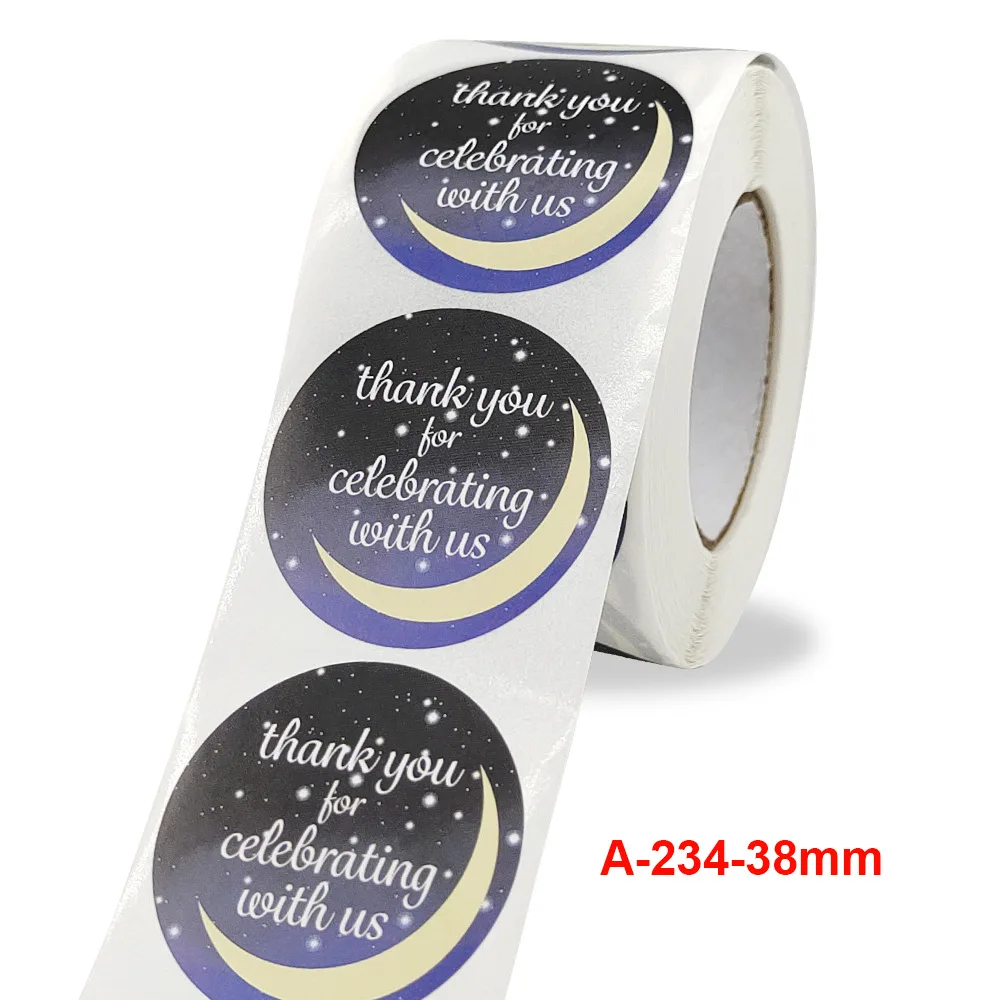 500 шт. спасибо для празднования с нами наклейки печать этикеток Цветочный узор