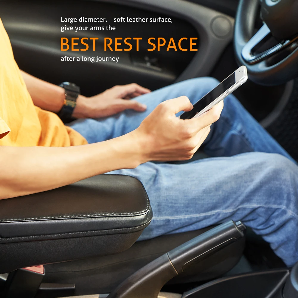 Кожаный PU подлокотник коробка для хранения для Smart 453 Fortwo Forfour- с подстаканником шкафчик контейнер автомобильные аксессуары