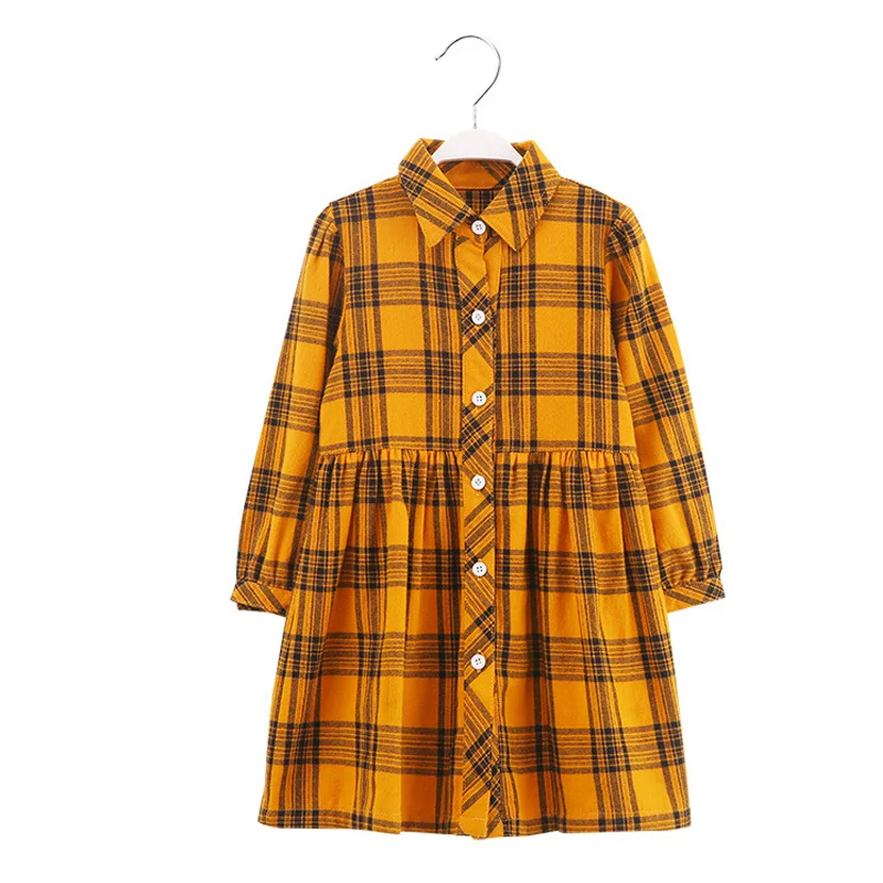Высококачественное осеннее платье для девочек в клетку принцессы подростков