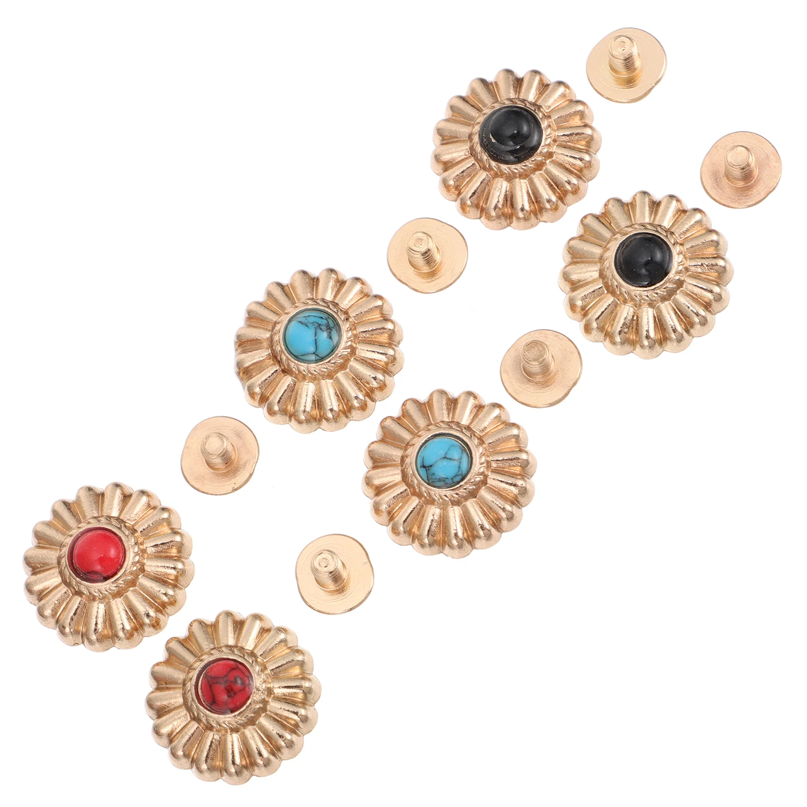 

6 Sets DIY Zinc Alloy Suitcase Buttons Chrysanthemum Buttons Clothes Buttons