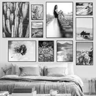 Одуванчик балерина черный белый лес фотография Художественная печать кактус природа плакат картина пустыня Пейзаж Настенный декор HD0114