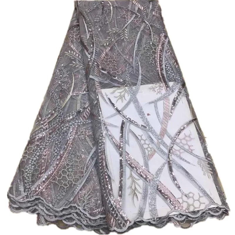 Французское кружевное платье высококачественное в африканском стиле с вышивкой