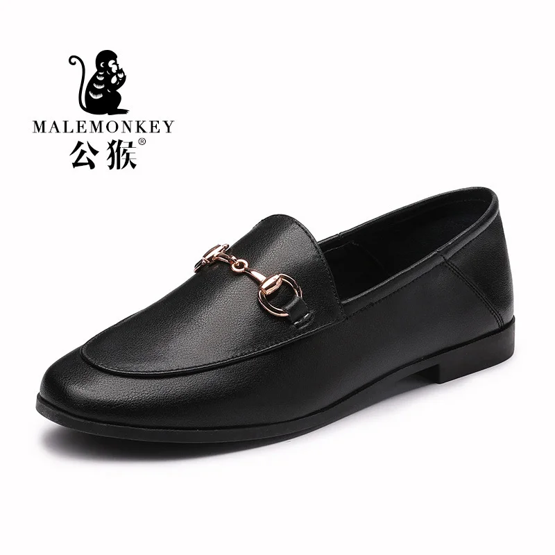 Лоферы женские из натуральной кожи офисные дизайнерские повседневная обувь с