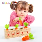 Деревянные игрушки Монтессори для малышей, форма, размер, сортировка, головоломки, блоки, игра, морковь, развивающие подарки для мелкой моторики