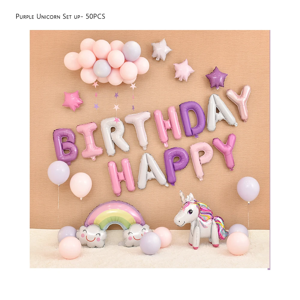 Набор воздушных шаров в виде единорога для дня рождения 1 комплект|Воздушные шары