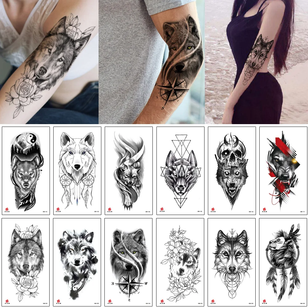 Татуировка черная водостойкая временная для мужчин и женщин наклейка татуировка