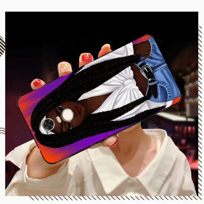 

FHNBLJ Black African Art Coque Shell Phone Case for RedMi 9 4X 5 plus 6 pro GO 7 8 6 A s2 case