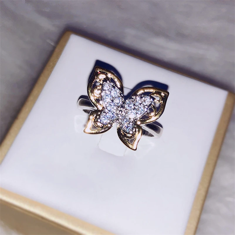 14k золото бабочка бриллиант кольцо Леди Hawthorne ювелирные изделия Anillos Перидот Bizuteria мода драгоценный камень женщин 14 K золотые кольца с бриллиантом