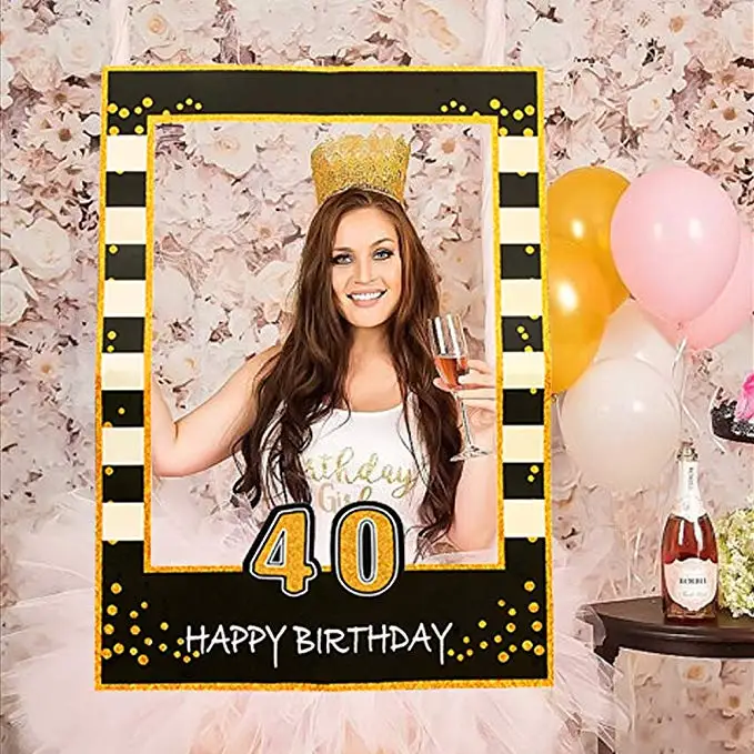 40th вечерние поставки на день рождения Photo Booth рамки для взрослых церемоний и детей