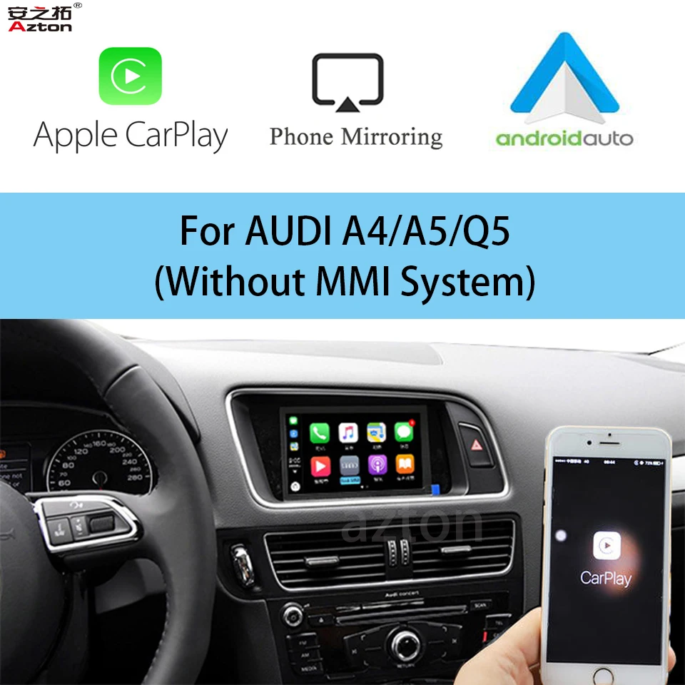 

A4 b8 Wireless CarPlay Android Auto For AUDI Symphoy Concert Radio 2009-2016 Q5 A5 iPhone Apple CarPlay Reverse Camera Adapter