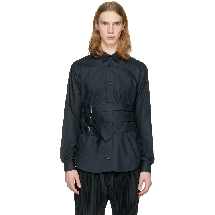 Летняя мужская новая модная Персонализированная приталенная хлопковая рубашка