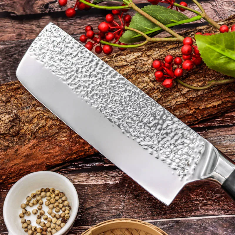 Японский Nakiri Кухня Ножи 5Cr15 кованые нож для Разделки мяса высокого углеродный